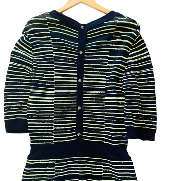 A.L.C. Culver Stripe Knit Dress Black and Green Size Medium - Picture 9 of 11